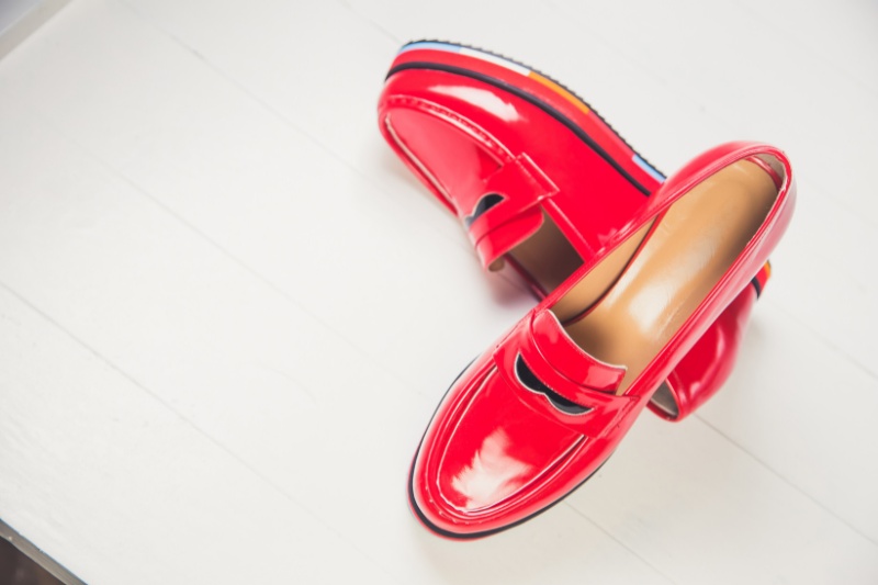 red patent leather shoes