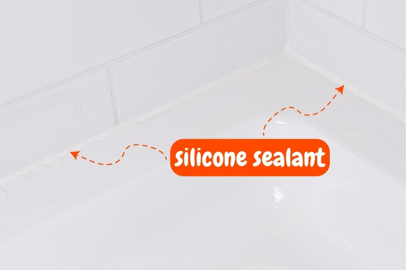 silicone sealant on bathtub