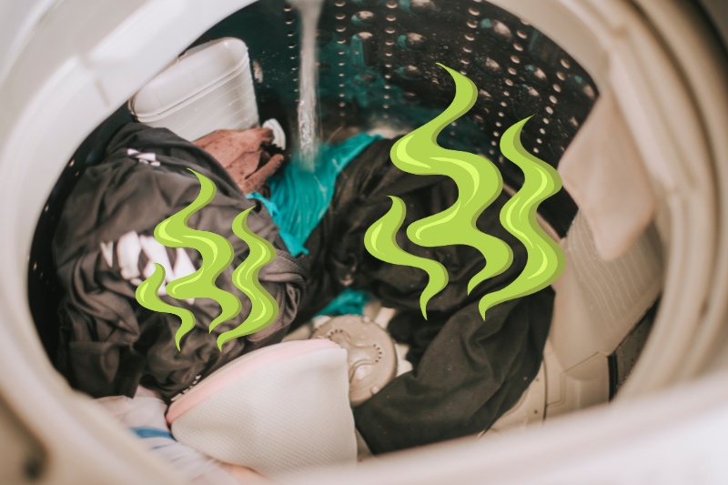 smelly wet laundry