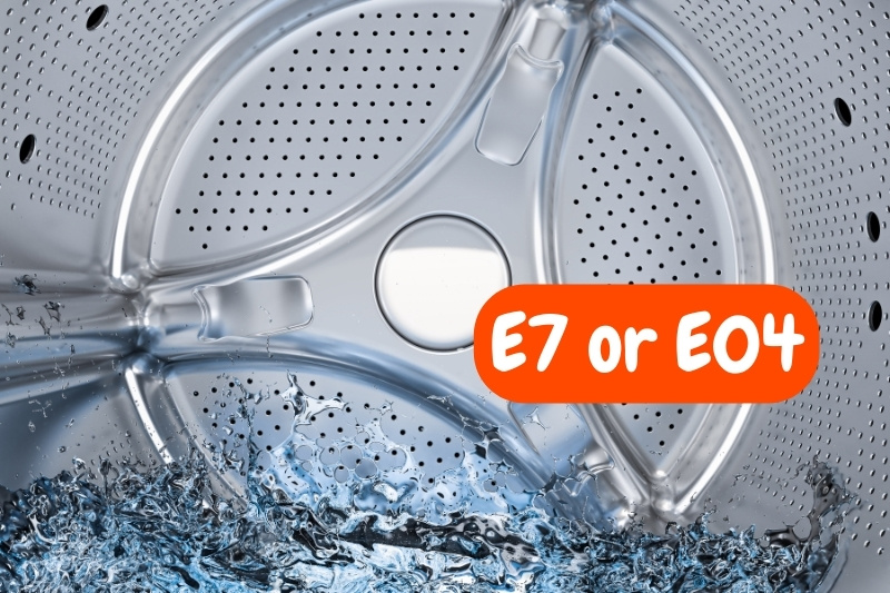 E7 or E04 water level error on washing machine