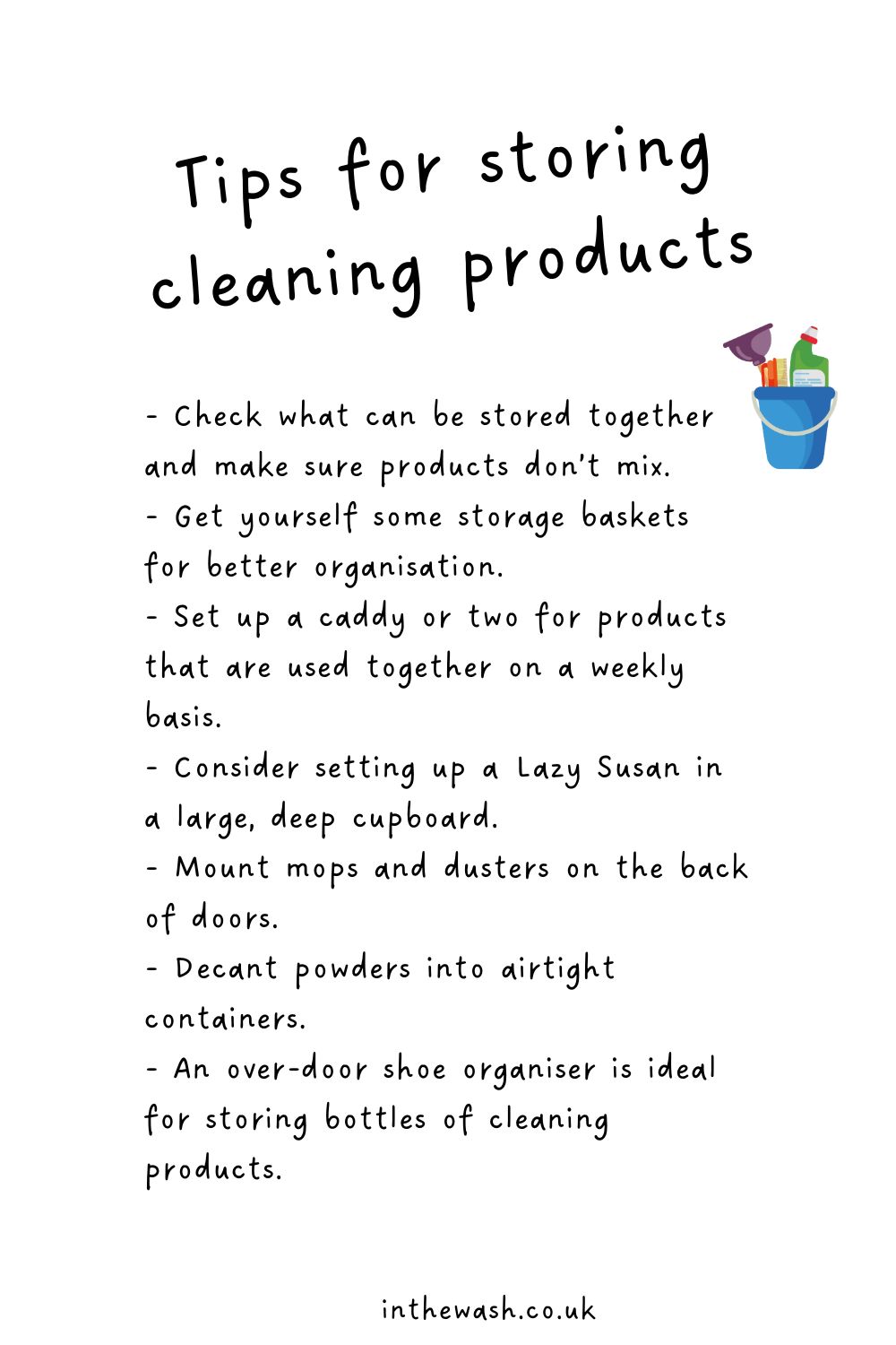 Tips for storing cleaning products