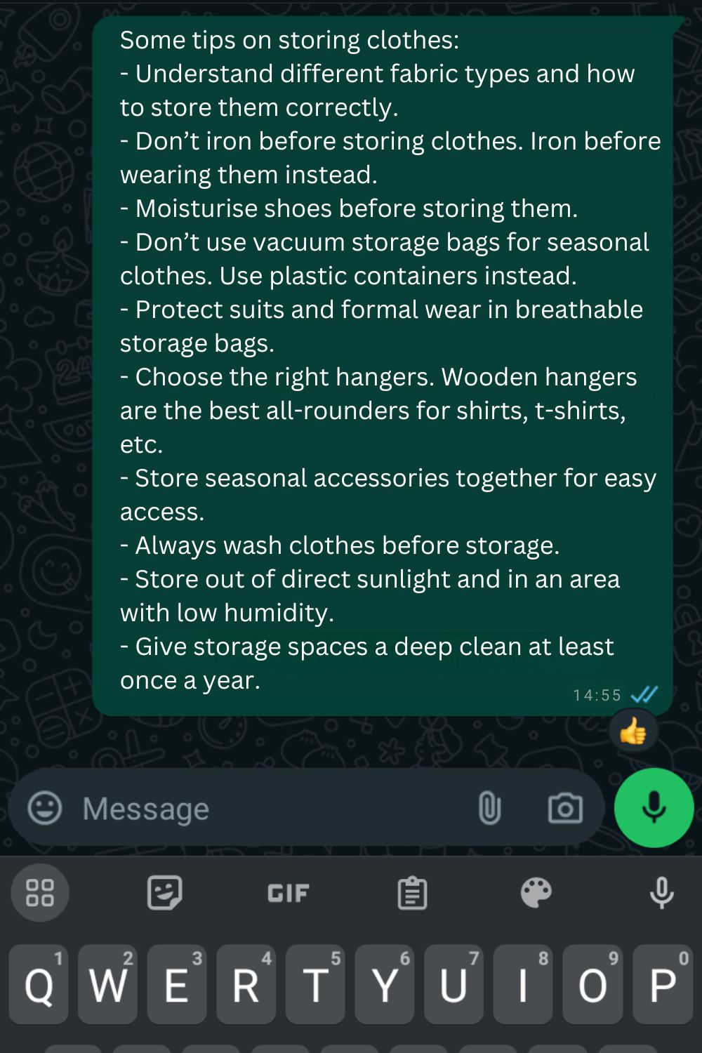 Tips on storing clothes