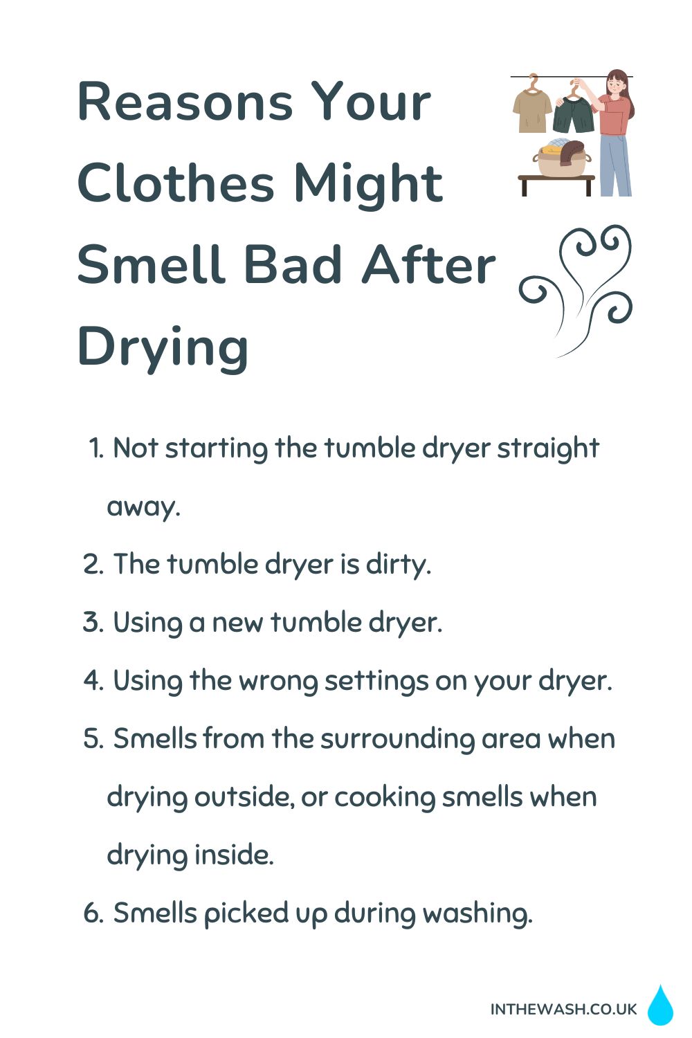 Reasons your clothes might smell bad after drying