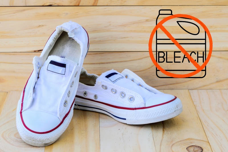 no bleach in cleaning white converse sneaker