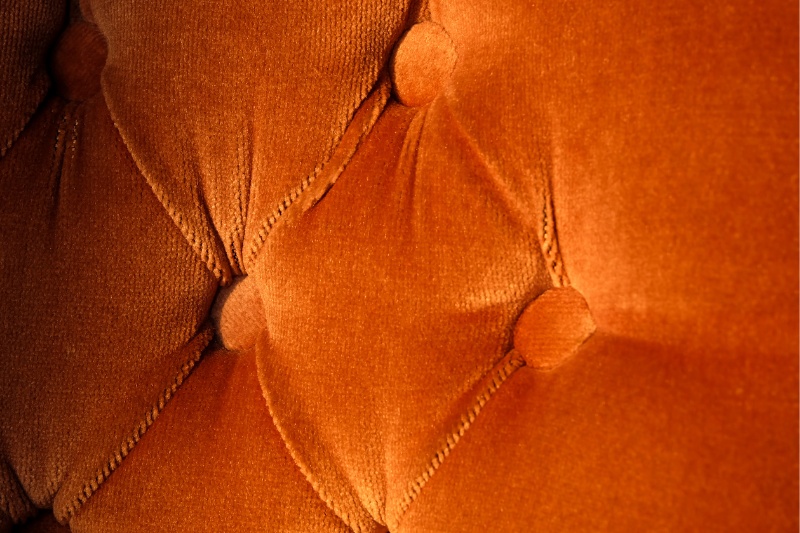 orange velvet sofa design