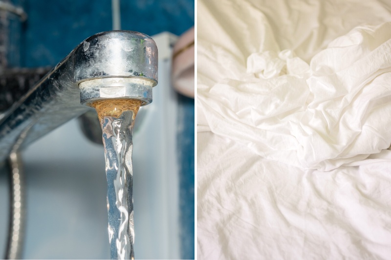 tap water and sheets