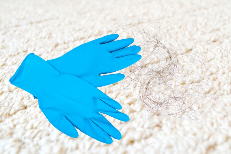 washing up glove on carpet