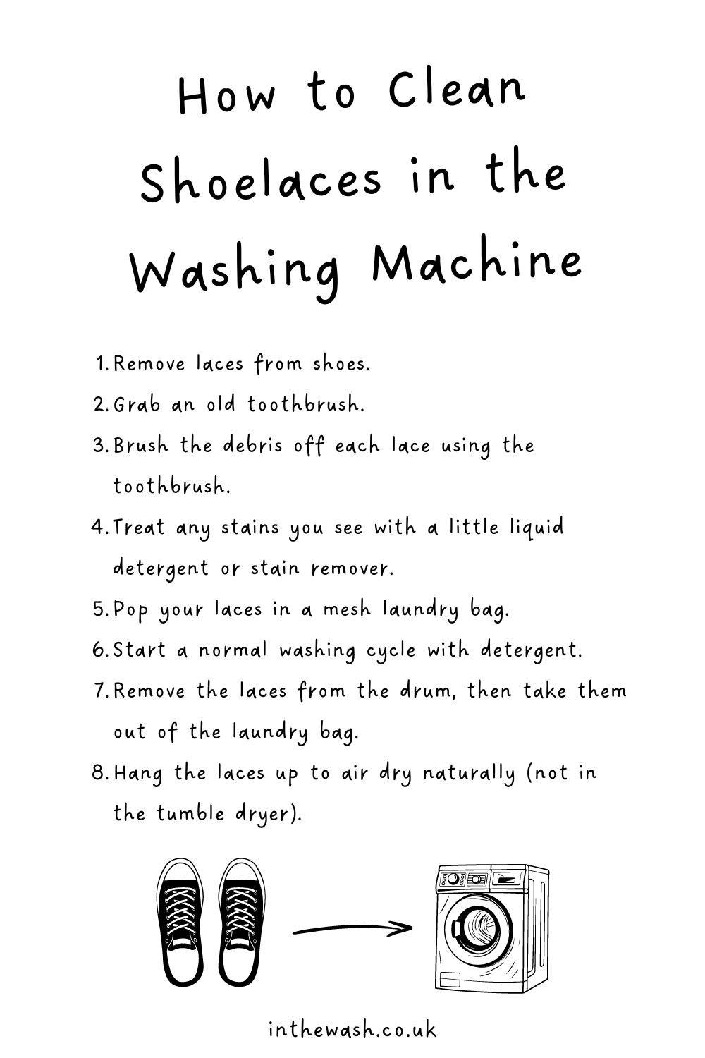 How to clean shoelaces in the washing machine