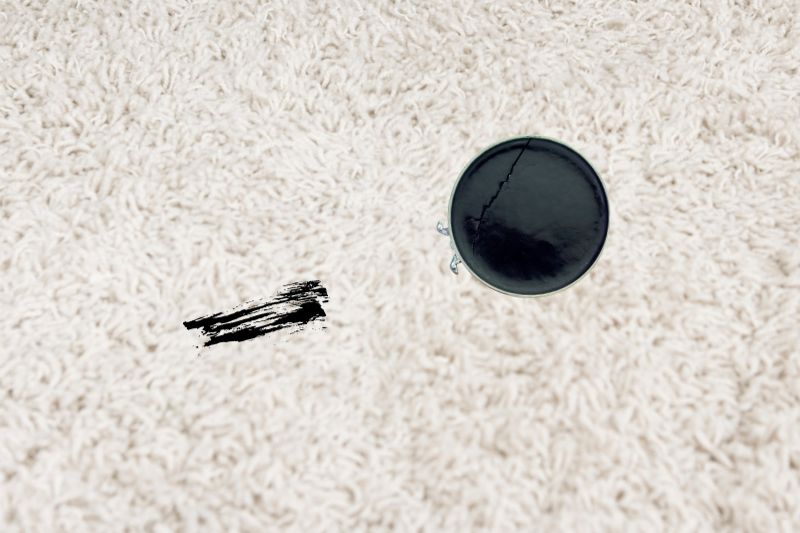 Shoe polish and black smudge on carpet