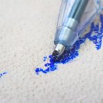 blue ballpen ink stain on carpet