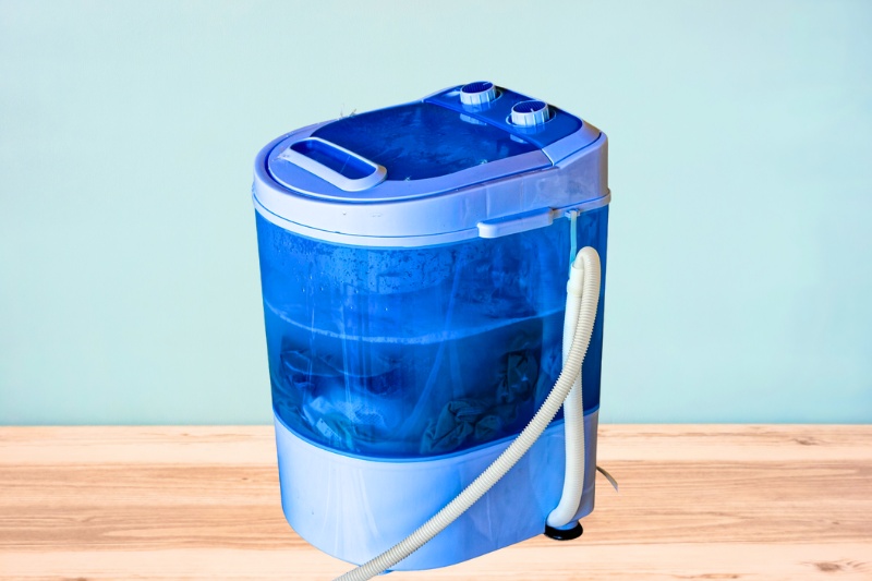 blue portable washing machine