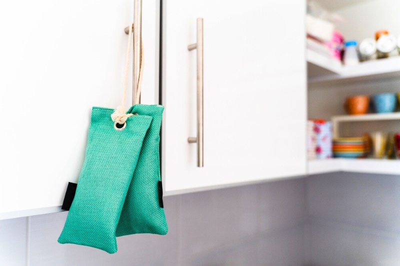 charcoal bags in the kitchen