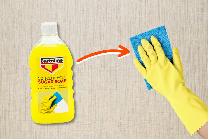 clean wallpaper with sugar soap