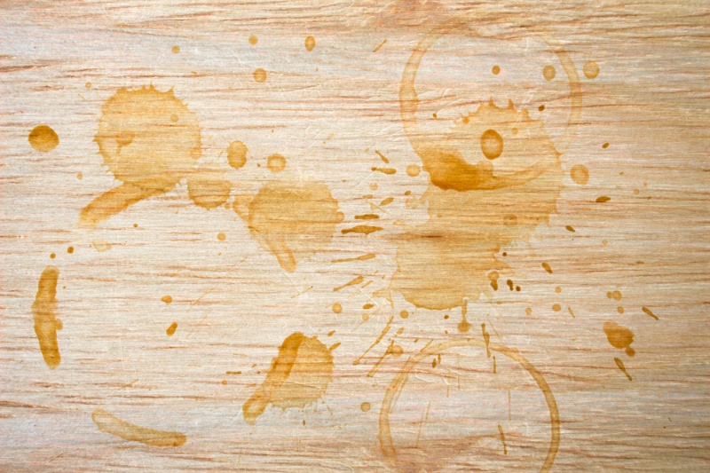 coffee stain on wood