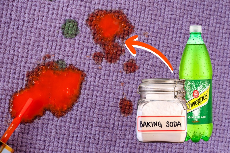 ginger ale and baking soda for nail polish on carpet