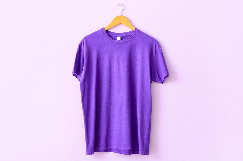 hanging purple shirt