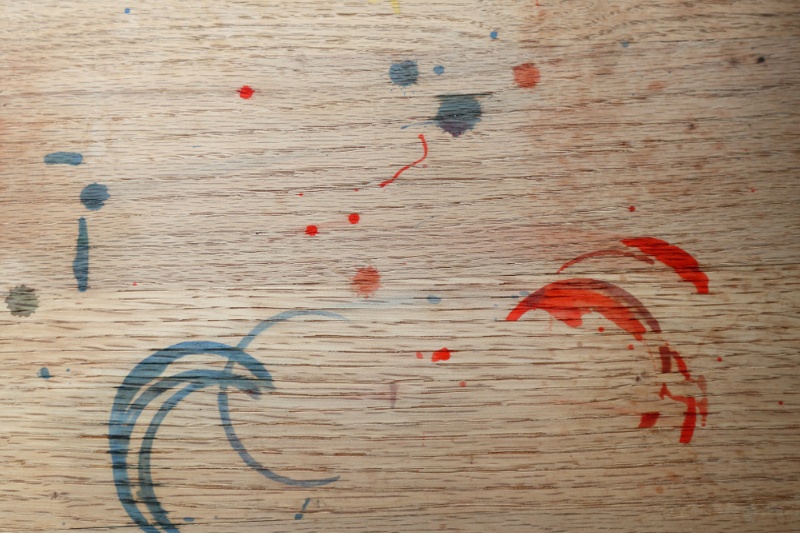 ink stains on wood