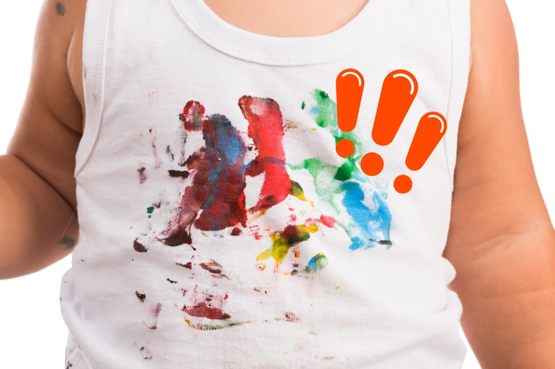 paint on a child's shirt