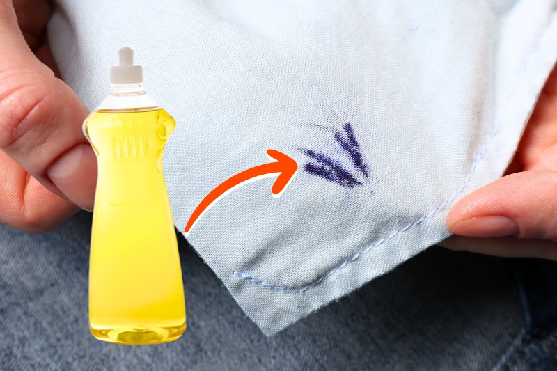 remove crayon stain with washing up liquid