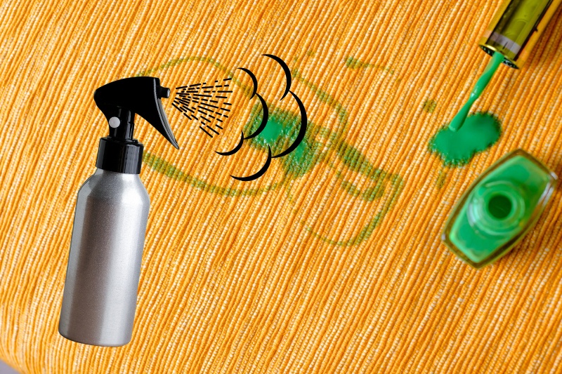 remove nail polish from carpet with hairspray