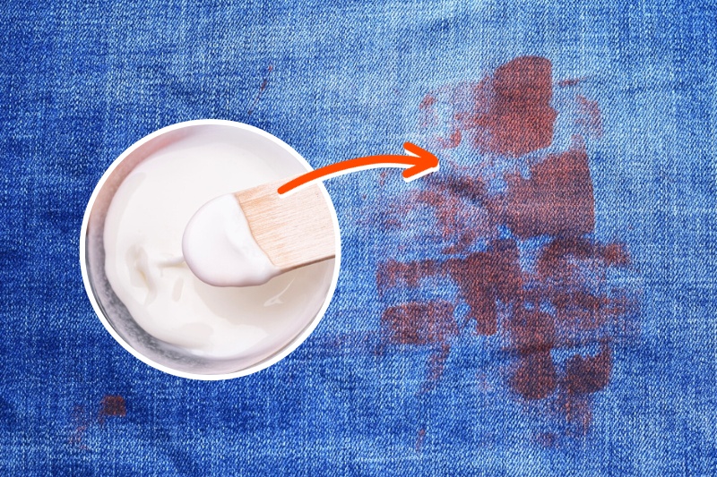 treat blood stains with bicarbonate of soda paste