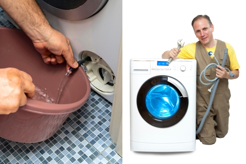 washing machine drain filter and professional technician