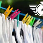 Clothes drying outside with timer