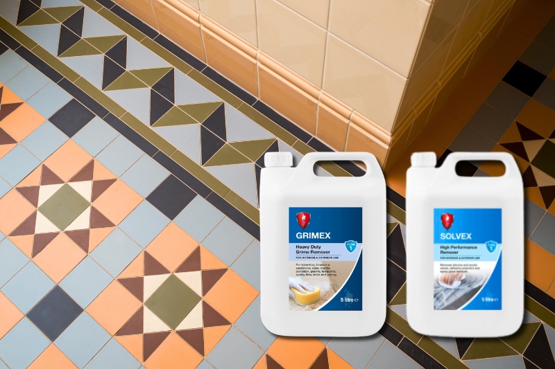 Victorian floor tiles and tile sealer and cleaner