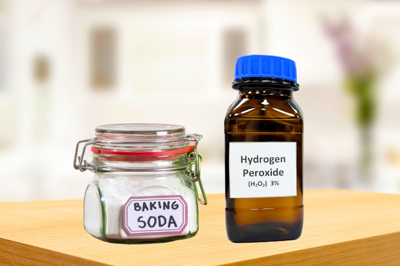 baking soda and hydrogen peroxide