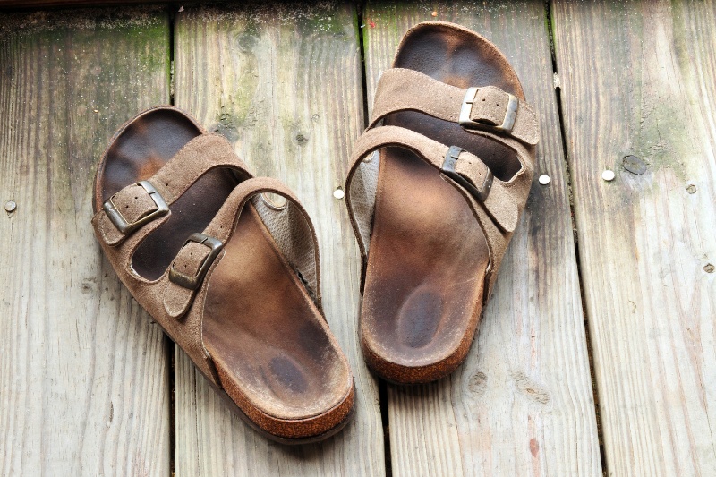 brown leather sandals