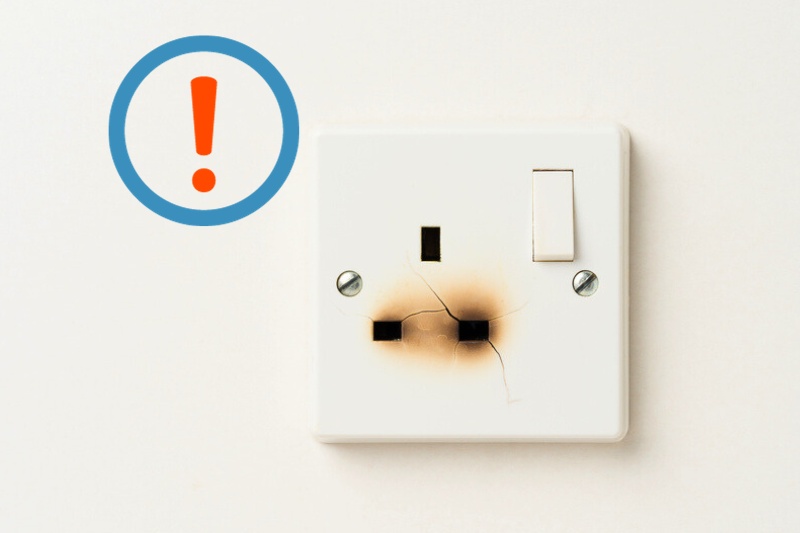 burnt electrical socket