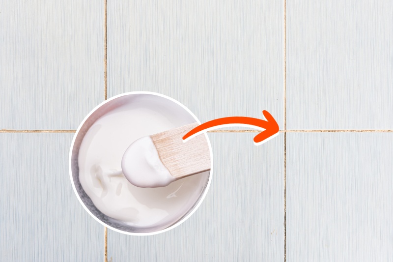 clean tile grout with baking soda paste