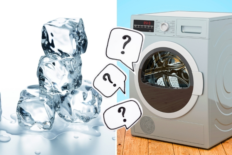 ice cubes in tumble dryer