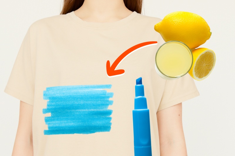remove highlighter stain with lemon juice