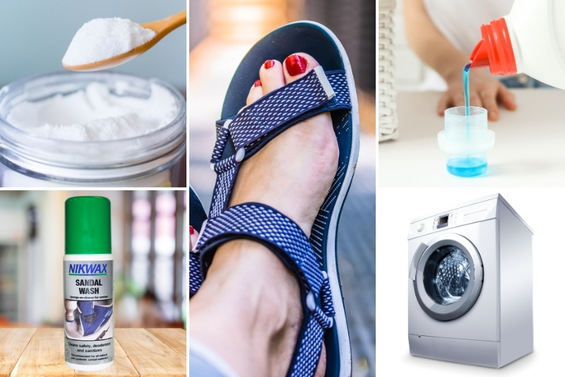 sandals and cleaning products