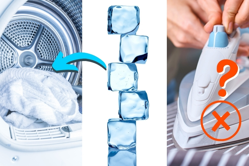 tumble dryer, ice cubes and ironing