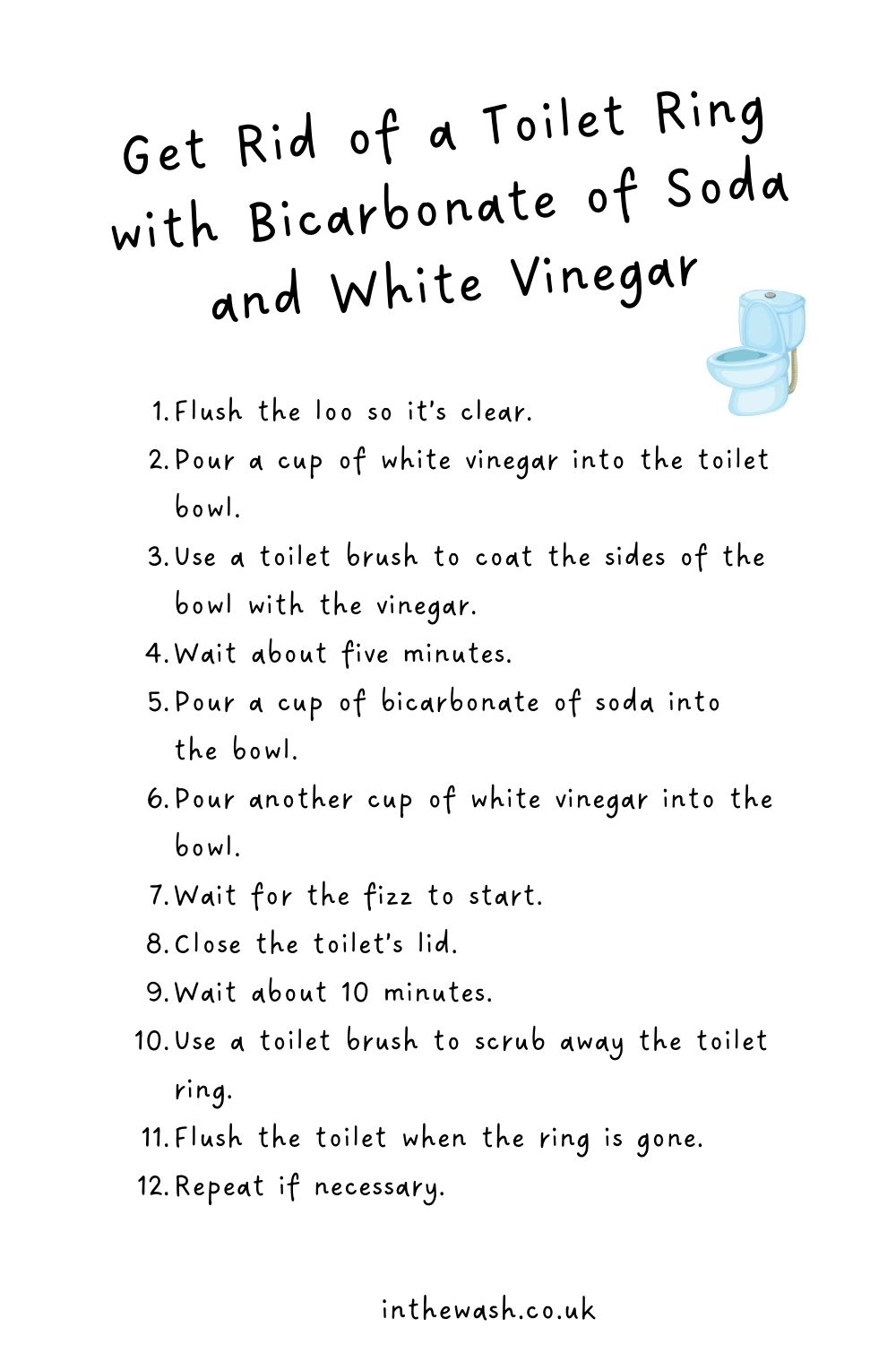 How to get rid of a toilet ring with bicarbonate of soda and white vinegar