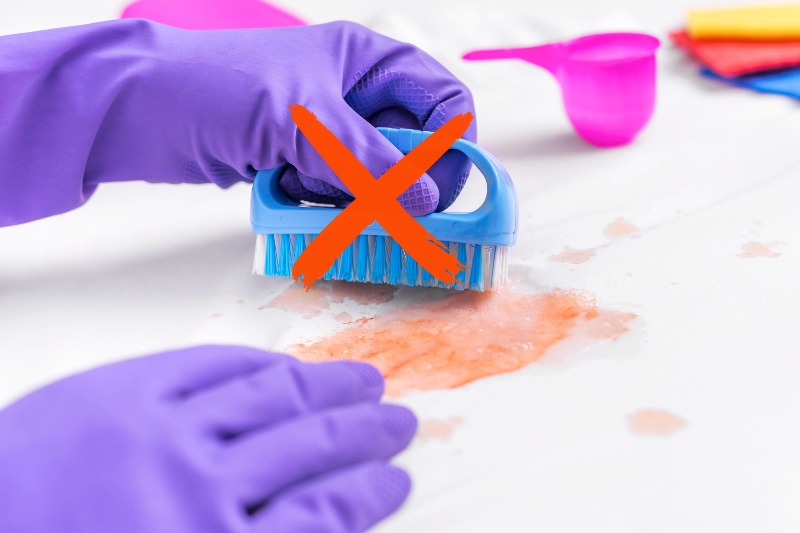 avoid scrubbing stains