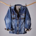 denim jacket on clothesline