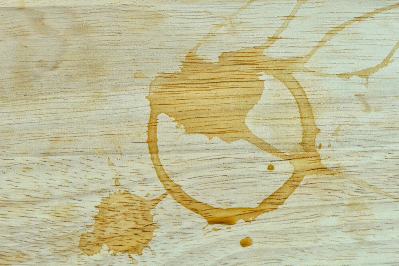 drink spillage on wood table