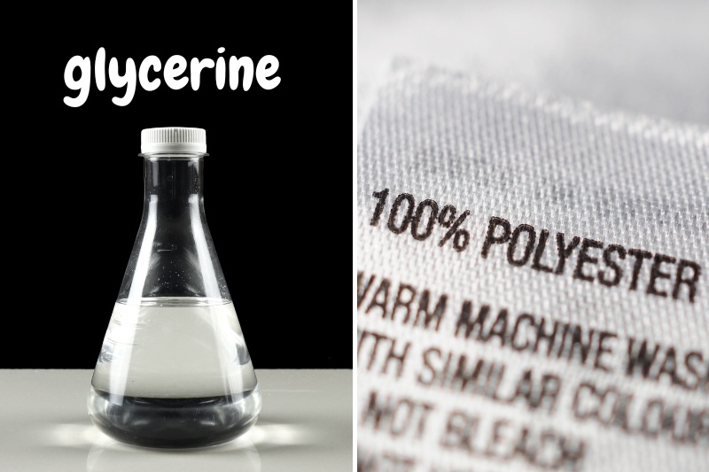 glycerine and polyester fabric