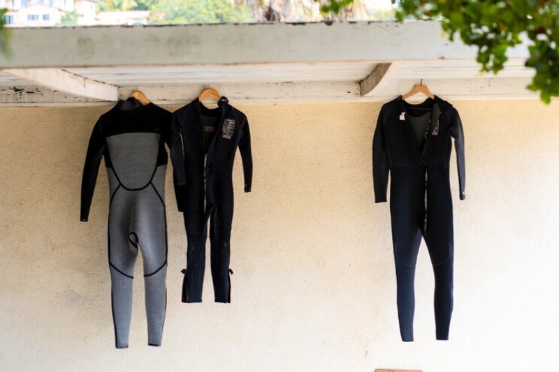 hanging wetsuit to dry