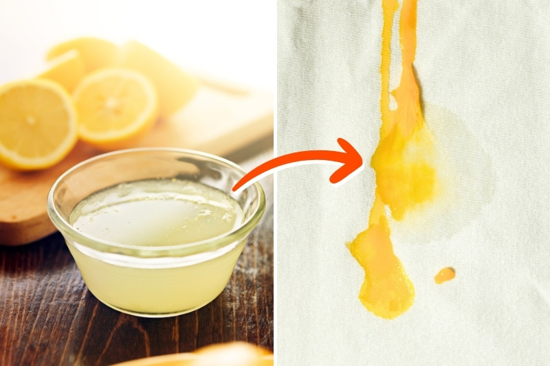 lemon juice and egg stain