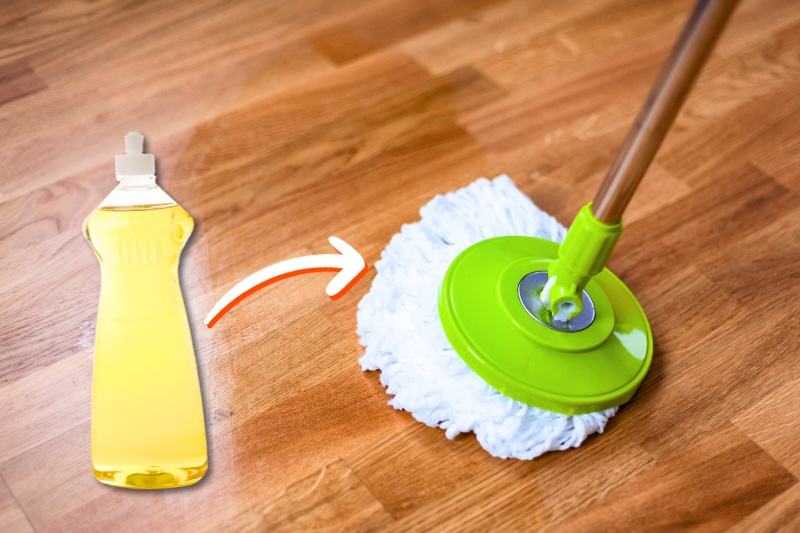 mop floor with washing up liquid