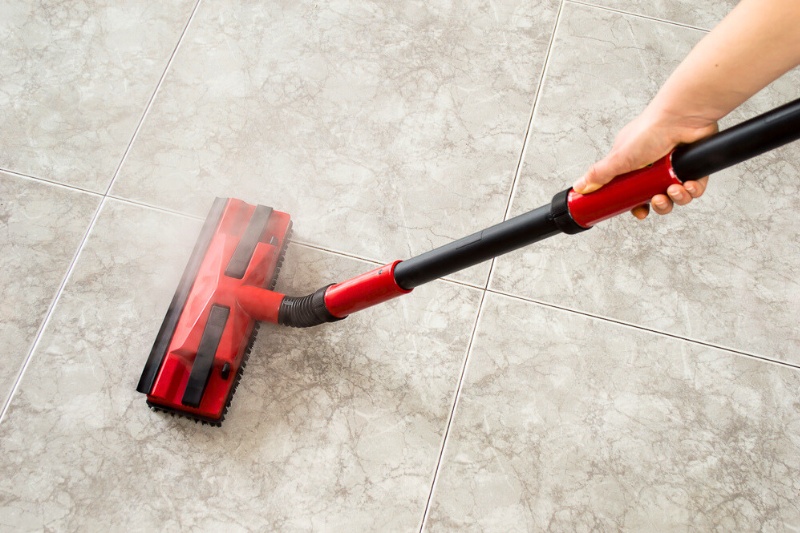 steam mop on tiles