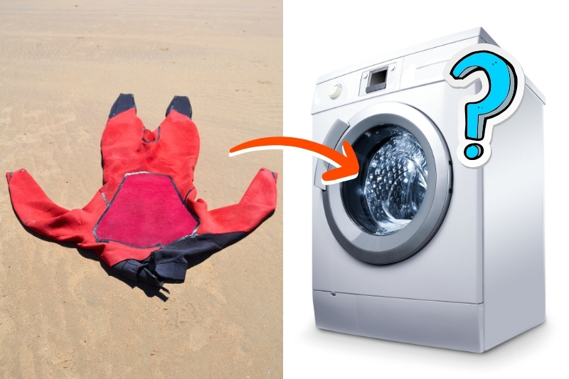wetsuit in the washing machine