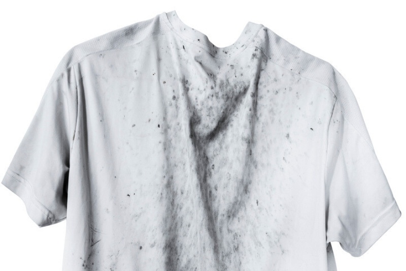 white shirt with black stains