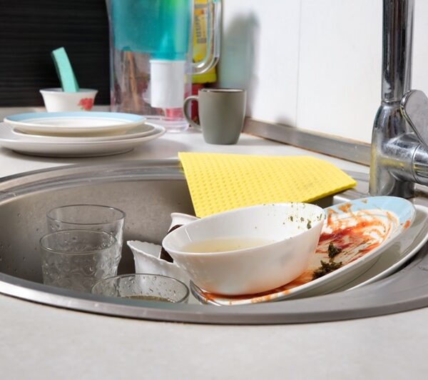 Dishes left in sink