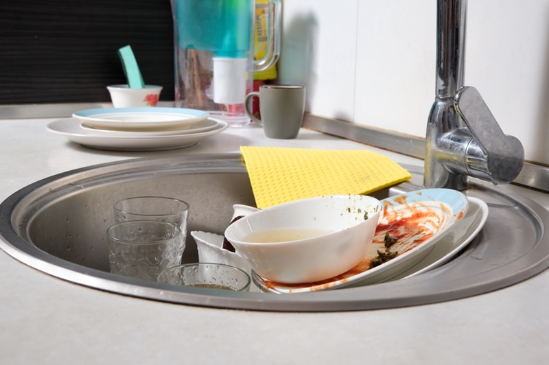 Dishes left in sink
