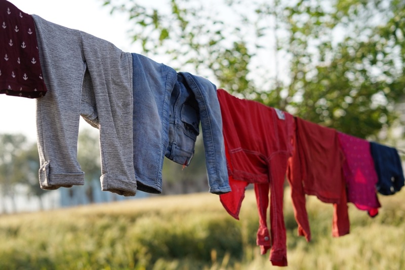 Drying clothes outside